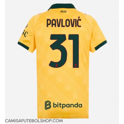 Camisa de time de futebol AC Milan Strahinja Pavlovic #31 Replicas 3º Equipamento Feminina 2025-26 Manga Curta Camisa de time de futebol AC Milan Strahinja Pavlovic #31 Replicas 3º Equipamento Feminina 2025-26 Manga Curta